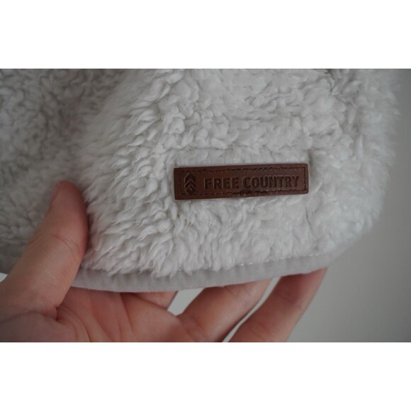 FREE COUNTRY Women’s Small Zip White Top Alpine Pile Fleece Vest Faux Fur - Picture 4 of 8